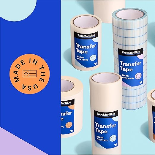 12" x 300' Roll of Clear Transfer Tape for Vinyl, Made in America, Premium-Grade Vinyl Transfer Tape for Crafts, Decals, and Letters
