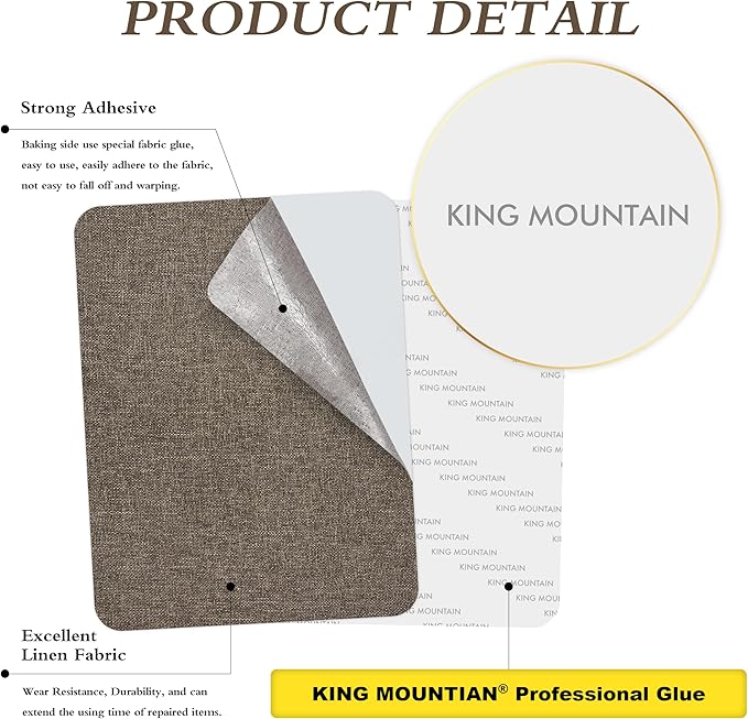 Fine Linen Repair Patches, Self-Adhesive Linen Fabric Patches, 12X40 inch Extra Size, Multi Color, Can be Used for Linen Sofa Repair and Linen Clothes Repair(12" x 40",Brown 1.0)