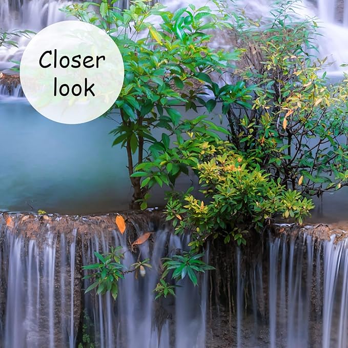 AFZEVEB-Green Waterfall Nature Landscape Wallpaper Wall murals for Kids Room 114"x74"(Not Peel and Stick)