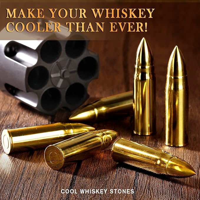 Oaksea Whiskey Stones Gifts Set for Men Dad Him Christmas, Reusable Stainless Steel Ice Cubes for Drinking, Anniversary Birthday Gifts for Husband, Boyfriend, Brother, Bourbon Man Cave Cool Stuff
