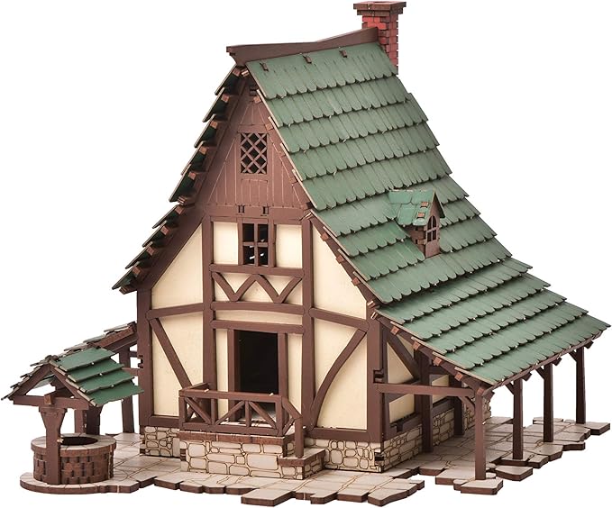 Green Gables P - 3D Wooden Puzzle - DIY 28mm Scale Model Building Kit for Adults - Creative Gift - Tabletop Miniature Terrain Kit - Realistic (Green Gables 14/4.8)