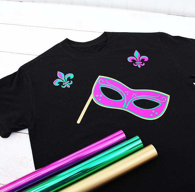 Threadart Metallic Black Heat Transfer Vinyl Film | Custom Cut Roll 20" Wide by The Yard | Compatible with Venture Explore and Maker, Silhouette Cameo, & Large Format Cutters