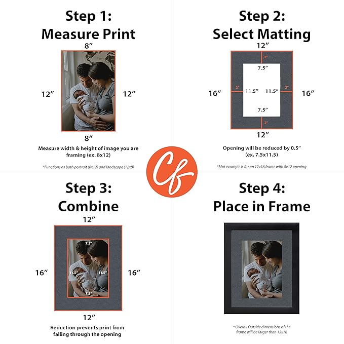 Craig Frames B573 Pre-cut Mat Board for A3 Print, 14x19, Graphite Black
