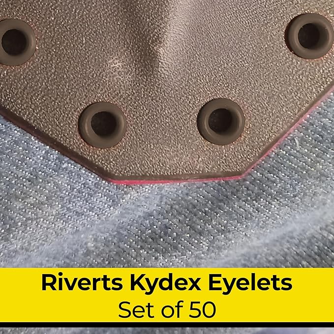 Kydex Rivets Eyelets, 8-8 1/4" Multicolored Grommet Eyelets for Tactical Holster Making, Knife Sheath Crafting, Fasteners for Custom DIY Kydex Projects (Set of 50)