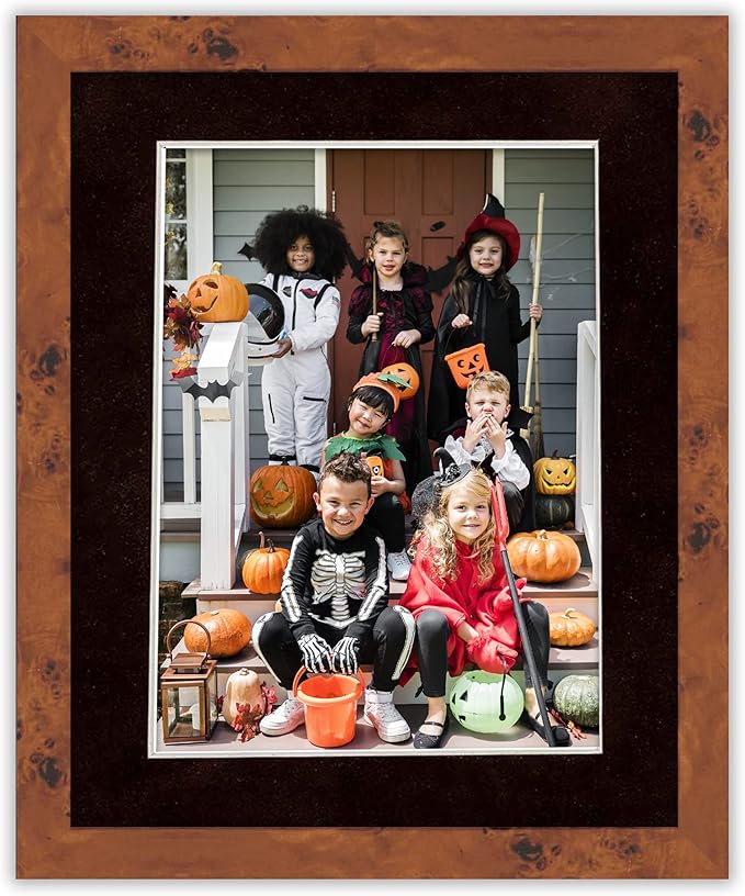8x10 Mat Bevel Cut for 5x8 Photos - Acid Free Black Suede Precut Matboard with Backing Board and Crystal Clear, Self Seal Photo Mat Bag - for Pictures, Photos, Framing - 4-ply Thickness