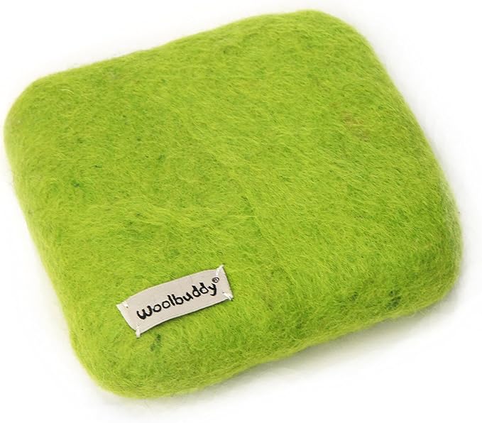 Woolbuddy Needle Felting Pad - Durable Wool Mat for Craft Projects, Foam Alternative, 6"x6"x1.5" (Lime)