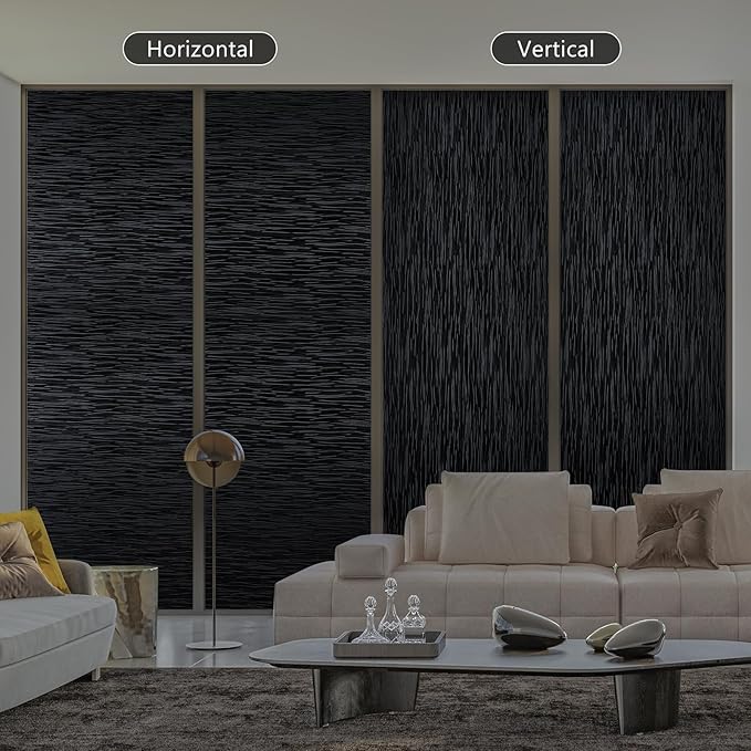 Haton Blackout Window Film, Black Out Sun Blocking Window Cover, Static Cling Frosted Privacy for Glass, Heat Control Darkening Room Coverings Shades Tint for Home Day Sleep, 35.4" x 157.4"