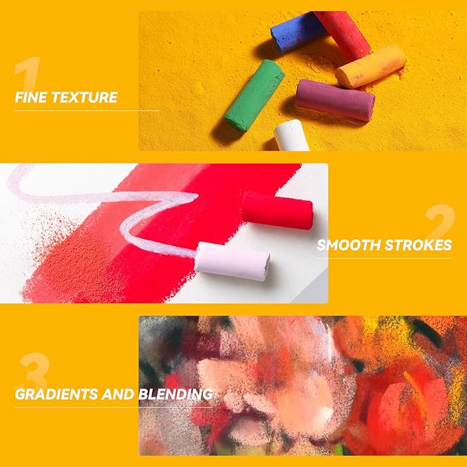 Paul Rubens Soft Pastel Set (48 Colors) - Fine Pigments with Smooth Strokes & Strong Coloring Power - Vibrant Chalk Pastels for Drawing, Blending & Layering - Ideal for Beginners, Students & Artists