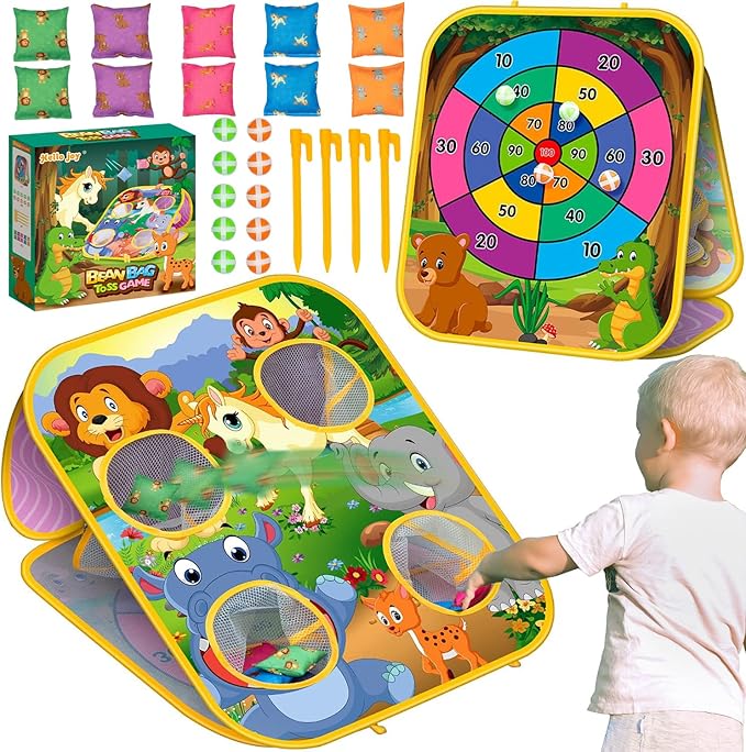 Bean Bag Toss Game for Kids - Cornhole Board Outdoor Toys for Toddlers -Party Activities Carnival Outside Yard Backyard Beach Lawn Games Toy for Kid Boys Girls Age 3 4 5 6 7 8 Year Old Birthday Gifts