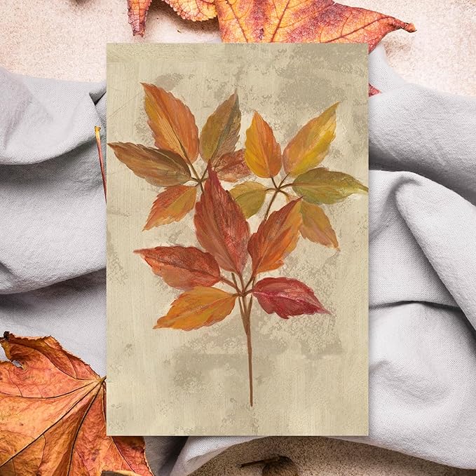 Whaline 32 Pack Fall Greeting Cards Retro Autumn Leaves Note Cards with Envelopes Stickers for Thanksgiving Harvest Wedding Birthday Baby Shower