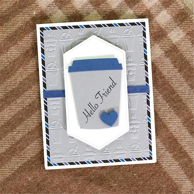 Cutting Dies Metal Stencils Scrapbooking Tools DIY Embossing Template for Paper Card Making Album Arts Crafts Supplies (Coffee cup-10.2x7cm)