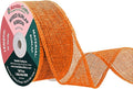Mandala Crafts Orange Burlap Wired Ribbon 1.5 Inches Wide Jute Ribbons for Crafts - 10 Yds Roll Rustic Burlap Wrap Trim Ribbons for Wreaths Bows Party Decoration