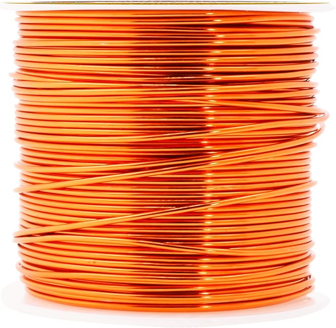 Mandala Crafts 18 Gauge Anodized Aluminum Craft Wire for Jewelry Making - 100 FT Colored Flexible Orange Wire - Bendable for Bonsai Armature Crafting Sculpting