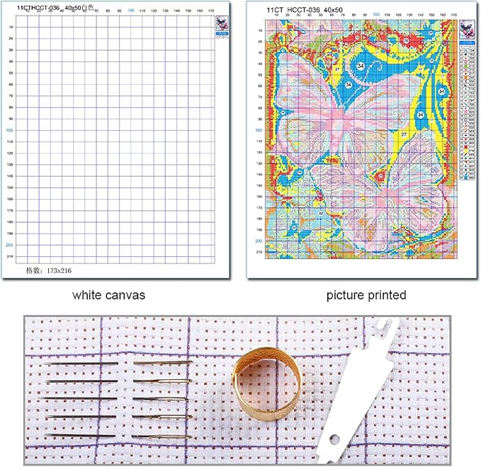 Redxing Stamped Cross Stitch Kits Full Range of Embroidery Starter Kits- Needlepoint Counted Cross Stitch Kits for Beginner Adults 11CT Printed Embroidery Kit-Magic Mandala 18x18 inch