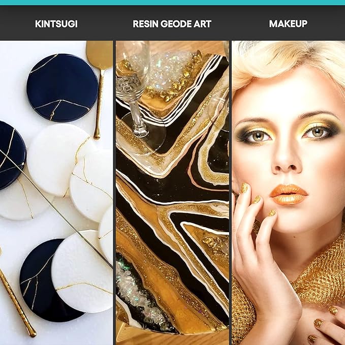 MEYSPRING Royal Gold Mica Powder for Epoxy Resin - Kintsugi Gold - Epoxy Resin Pigment - Great Resin Color for Kintsugi Repair Kit and Metallic Epoxy - Resin Art Supplies - Cosmetic Grade Mica Powder