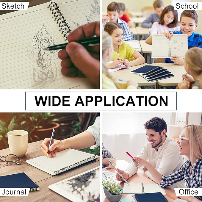 Yahenda 54 Pcs Spiral Notebook Bulk A5 Journal Lined 8.3'' x 5.5'' Writing Composition Paper Small Notepad Subject Notebook for Students Office Business Back to School Supplies (Deep Blue)