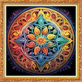 Dimxvean Stamped Cross Stitch Kits,Cross Stitch Kits for Adults Beginners,Embroidery Kits Full Range of Cross Stitch Stamped Kits Needlepoint Kits Cross Stitch Patterns-Mandala Wreath 18x18 inch