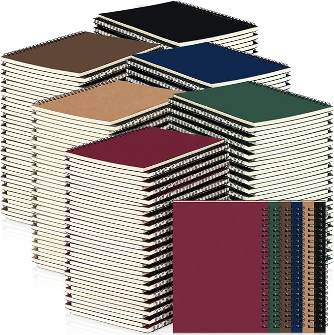 Yahenda Spiral Notebook College Ruled Journals Notebooks Lined 8.3 x 5.5 Inch Note Books Bulk A5 Writing Notebooks Thick Paper Notebook for Office Business School Supplies (Classic Colors,54 Pcs)