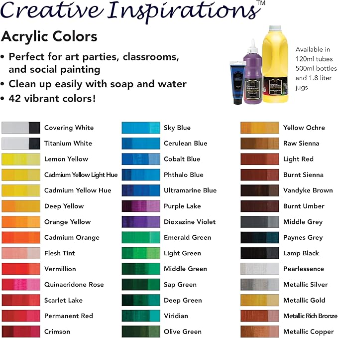 Creative Inspirations Acrylic Paint - Scarlet Lake - 120 mL Tube - Smooth & Creamy Consistency, Vibrant Pigmentation, Great Coverage for Artists - Clean Up with Soap & Water