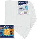 Artkey Canvas Boards 5x5 Inch 12-Pack, 10 oz Primed 100% Cotton White Blank Small Canvases for Painting, Square Flat Canvas Panels for Oil Acrylics Watercolor & Tempera Paints