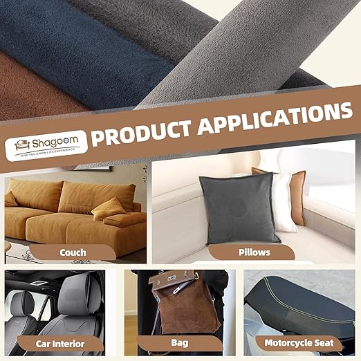 Suede Repair Patch, 17X79 Inch Fabric Large Repair Tape, Self-Adhesive Patches for Furniture, Sofa, Car Interior, Shoes, Hand Bag, Clothing (Coffee, 17X79 Inch)