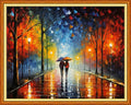 Stamped Cross Stitch Kits - Beach Night Landscape Counted Cross Stitch Kits for Beginners Adults Needlepoint Cross-Stitch Patterns-Couple Stroll 16x20 inchs