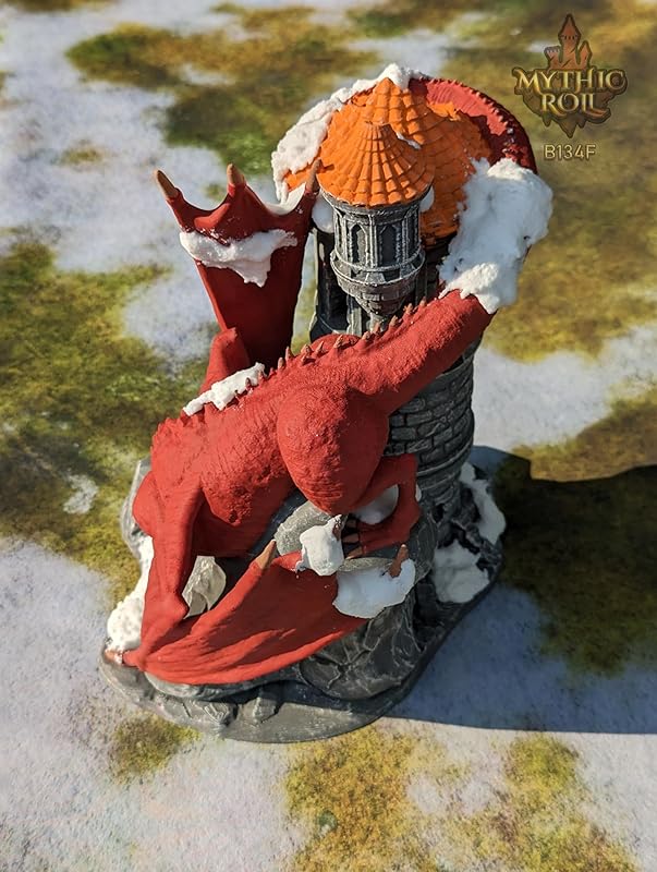 Dragon 3D Printed Dice Tower - Mythic Roll Collection - Unchained Games - Ascend to New Heights with your Rolls! (25.) Silk-Ice)