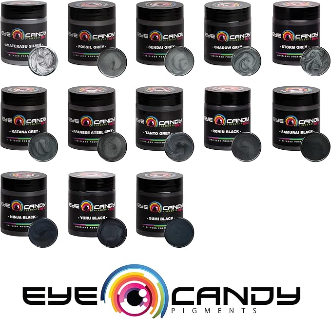 Eye Candy Premium Mica Powder Pigment “Ninja Black” (25g) Multipurpose DIY Arts and Crafts Additive | Woodworking, Epoxy, Resin, Bath Bombs, Paint, Soap, Nail Polish, Lip Balm (Ninja Black, 25G)