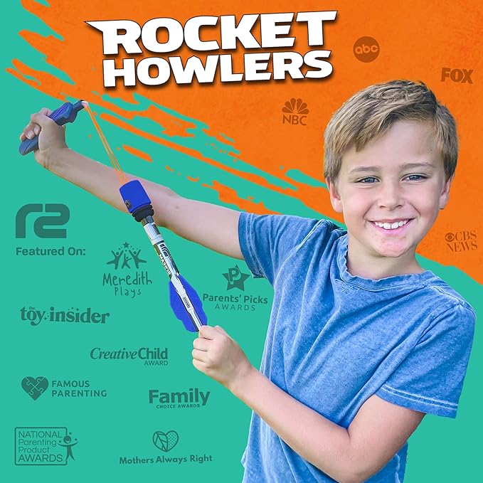 Toy Rocket Launcher for Kids: Best Outdoor Toys Slingshot Rockets Launchers Air Foam Rockets Games for Boys & Girls All Ages. Party Favor Easter Basket Stuffers & Great Gifts for Ages 8 9 10 11 12 +