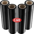 Black Industrial Strength Extra Thick 4 Pack 17.5" 1100 SqFt 80 Gauge (20 Micron) Shrink Wrap Roll for Moving, Furniture, Pallets, Packing