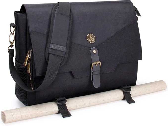 ENHANCE Tabletop RPG Player's Essentials DND Bag - Dungeons and Dragons Messenger Bag Fits Player's Handbook, Binders, Dice & Accessories with 17 inch Laptop Compartment and Battlemap Carrying Straps