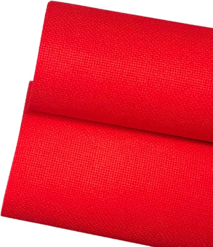 2 Sheets of Red 14 Count Aida Cloth – 18 x 18 Inch Pre-Cut Fabric Squares – Cross Stitch Fabric – 100% Cotton – Ideal for Needlework & Embroidery – The Knotty Unicorn