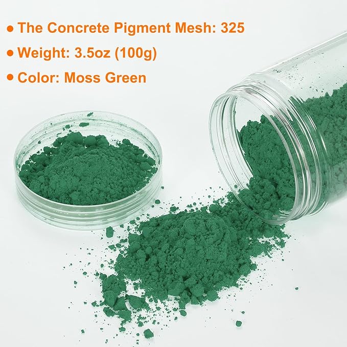 HARFINGTON Iron Oxide Powder Concrete Pigment 325 Mesh 3.5oz (100g) Iron Oxide Grout Pigment for Pastel Tile Paint Concrete Cement, Moss Green