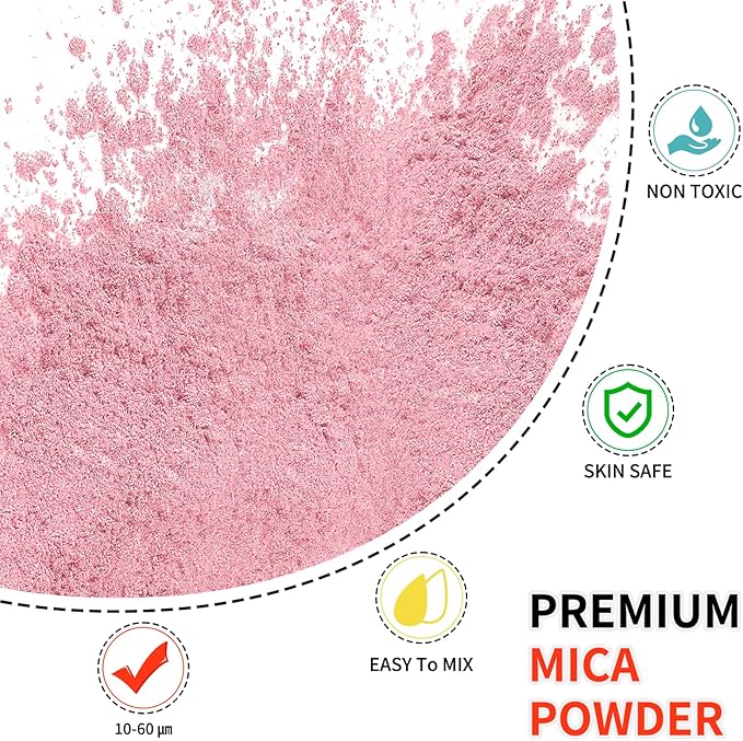 Mica Powder - 100g Mica Powder for Epoxy Resin - Metallic Color Pigment for Resin, Soap, Bath Bombs, Eye Shadow, Nails, DIY Crafting Projects etc. (Meramid Pink)