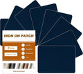 Iron on Patches, 8 Pieces Iron on Canvas Patches, Fabric Patches for Couch, Tent, Clothing, Seat, Canvas Repair Decorating Kit 3.7" by 4.9" (9.5 cm x 12.5 cm, Dark Blue)
