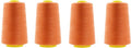 Mandala Crafts 4 Pack of Serger Threads Cones Spools - 40S/2 24000 Yards Polyester Orange Threads for Sergers Machine and Overlock Quilting Sewing Machine