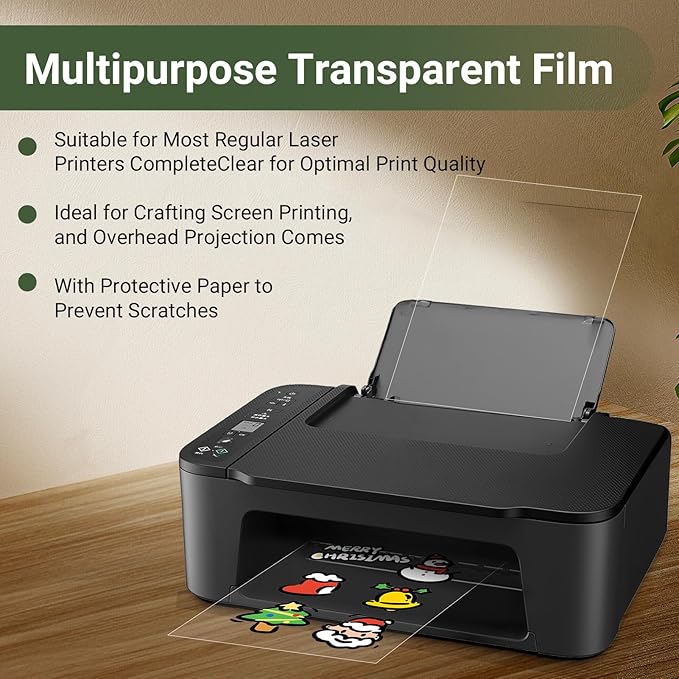 11x17 Laser Transparency Film,50 Sheets Overhead Projector Film for Laser Jet Printer,Acetate Sheets Color Transparent Paper for OHP Copier Photo Transparent Film