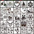 Christmas Stencils for Crafts Reusable 6" Xmas Holiday Stencil Christmas Stencils for Painting on Wood Fabrics Decor