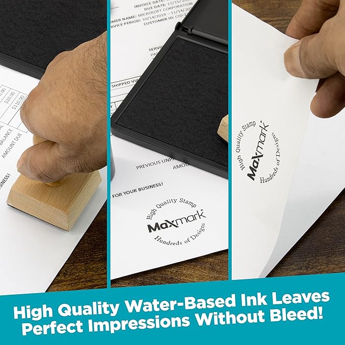 MaxMark Premium Refill Ink for self Inking Stamps and Stamp Pads, Olive Green Color - 2 oz.