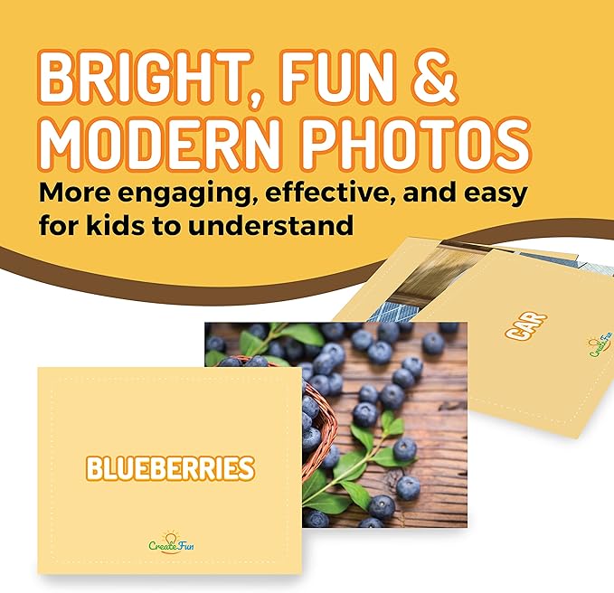 50 Noun Flash Cards, Fun Vocabulary Builder Educational Learning Photo Cards for Kids, Homeschool, Adults, Seniors, Speech Therapy, ESL, Autism, Dementia, Aphasia, SLP, ABA, and Occupational Therapy