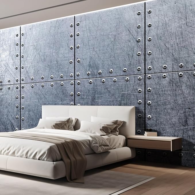 wall26 Wall Sticker/Wall Mural Metal Background, Not Peel and Stick, Non-Woven Wallpaper Decorative for Bedroom, Living Room,Office - 132x144 inches