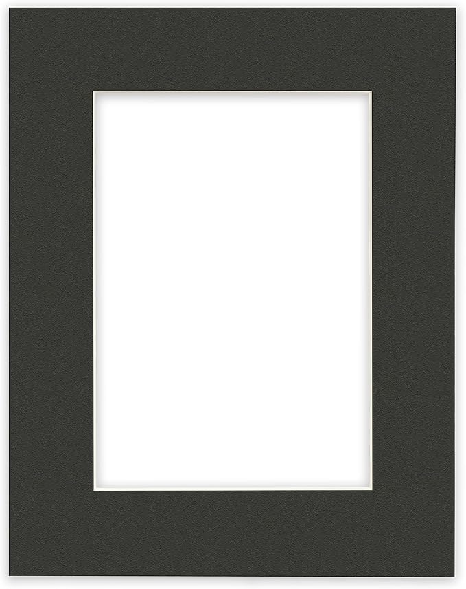 Craig Frames B572 Pre-cut Mat Board for 8.5x14 Print, 12x18, Pebble Black