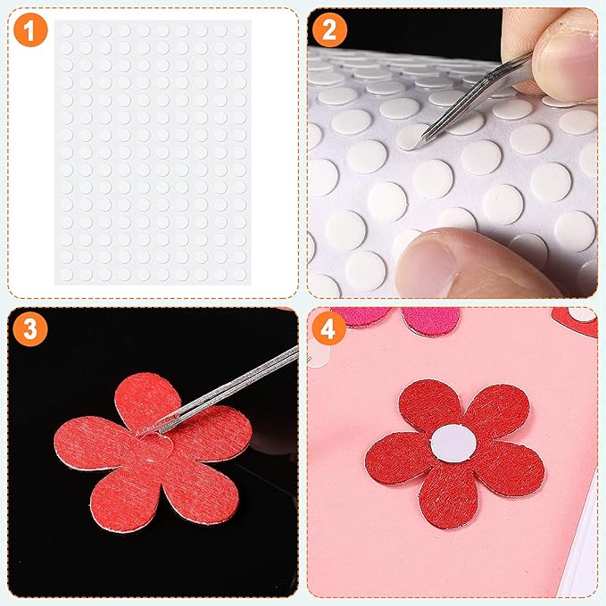 Zonon 1000 Pcs Double Sided Adhesive Dots Clear Glue Point Tape Stickers Balloon Glue Round Mini No Traces Adhesive Sticker Dot Sticker for Classroom Decor Craft DIY Office (0.24 Inch/ 6 mm)