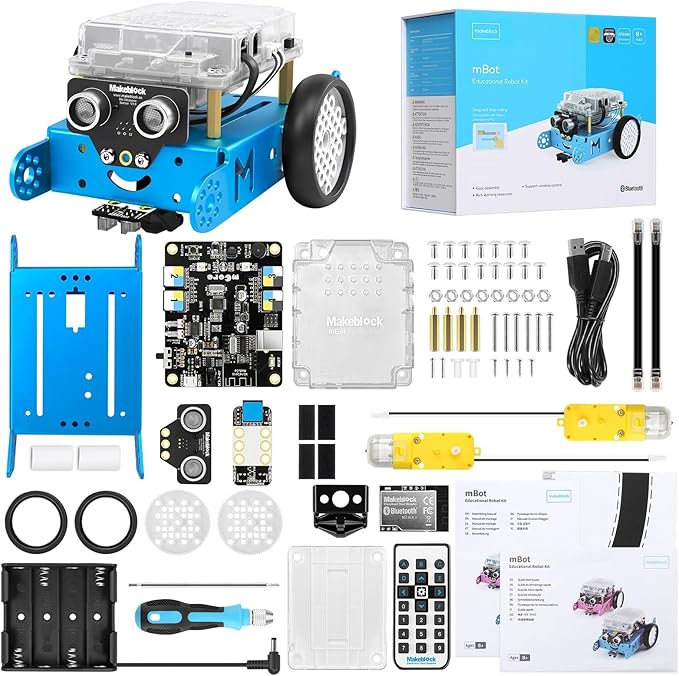 Makeblock mBot Robot Kit, Robotics for Kids Ages 8-12 Learn to Code with Scratch & Arduino, STEM Toys Science Kits for Kids Age 8-12 Boys and Girls Age 8+
