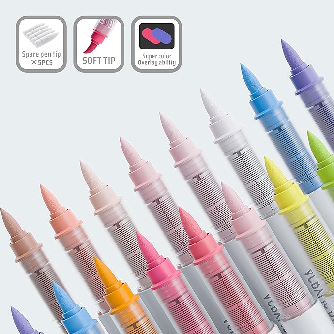 96 Colors Acrylic Paint Markers, Soft Brush Tip Marker Pens Set with Marker Bag, Acrylic Paint Pens for Fabric, Wood, Stone, Canvas, Glass, Egg, Rock Painting, DIY Crafts and Art Supplies