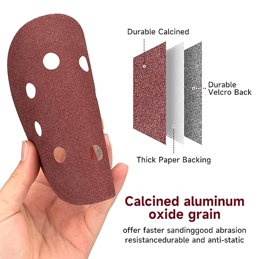 100 PCS 5 Inch Sanding Discs 60 Grit, Round Hook and Loop Sandpaper for Random Orbital Sander
