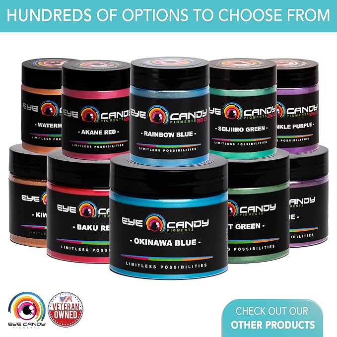 Eye Candy Pigments Premium Ghost Mica Powder - Glimmer Ghost Blue (50gr) - for Epoxy, Resin, Soap, Paint, Woodworking, Acrylic Pouring, Bath Bombs, Fishing Lures - DIY Arts and Crafts Additive