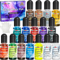 FansArriche Alcohol Inks for Resin, 16 Colors High Concentrated Alcohol Ink Set for Epoxy Resin, Alcohol-Based Resin Ink for Coasters, Fluid Painting Crafts, Tumbler Making, 10 ml Each
