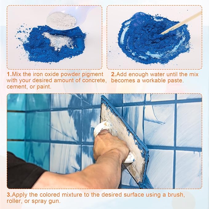 HARFINGTON Iron Oxide Powder Concrete Pigment 325 Mesh 3.5oz (100g) Iron Oxide Grout Pigment for Pastel Tile Paint Concrete Cement, Moss Green