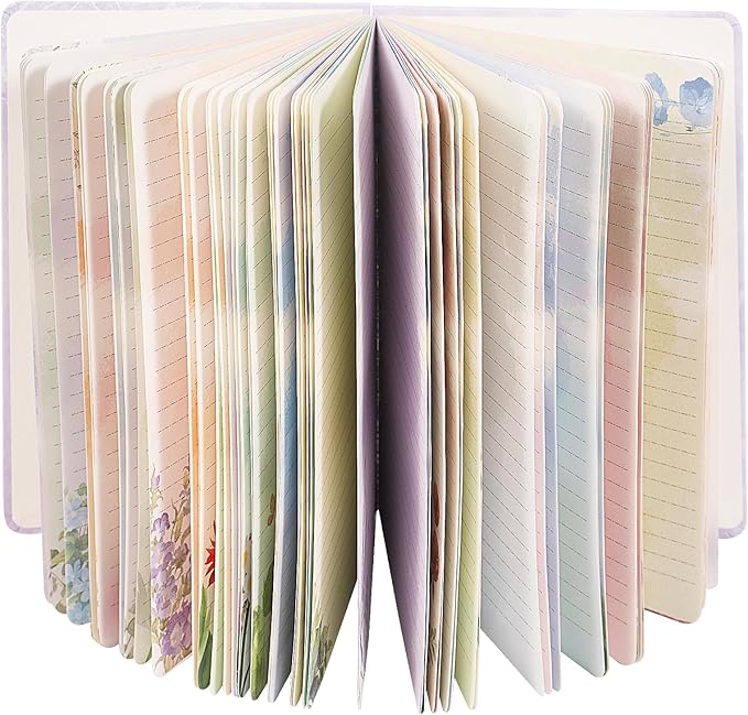 SIIXU Artistic Flower Dream Journal - Thick Hardcover Spiral Notebook with 160 Unique Pages, A5 Lined Notebooks for Poetry Drafting, Memo Keeping & Creative Junk Journaling, Pink